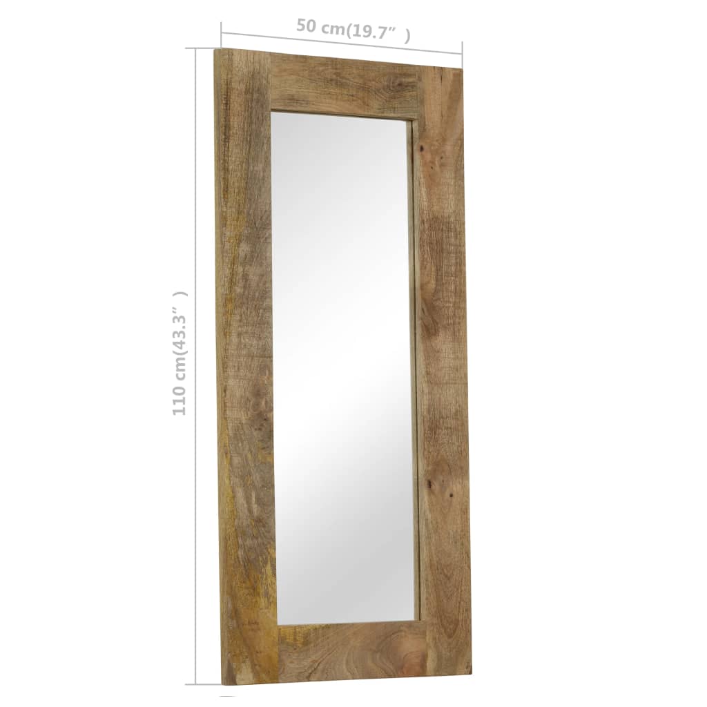 vidaXL Mirror Solid Mango Wood 19.7"x43.3"