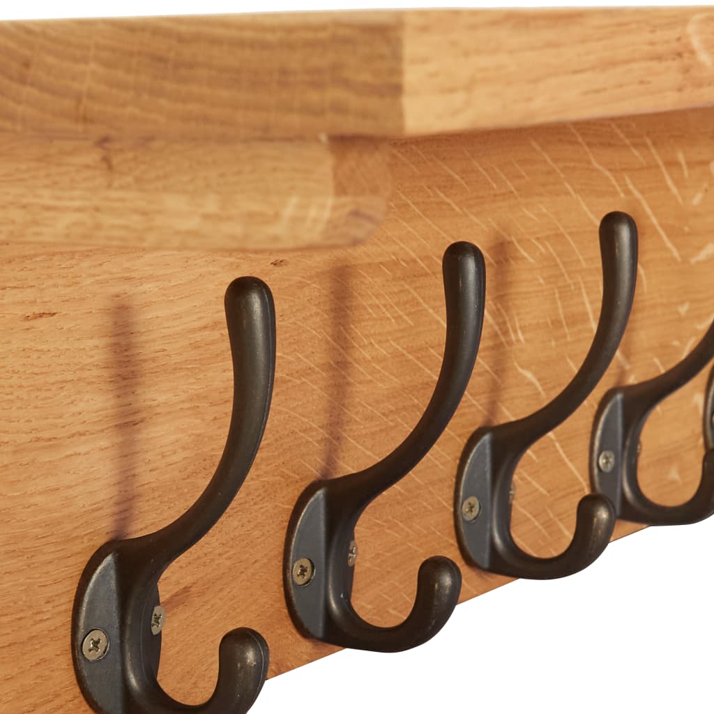 vidaXL Coat Rack 35.4"x6.3"x6.3" Solid Oak Wood