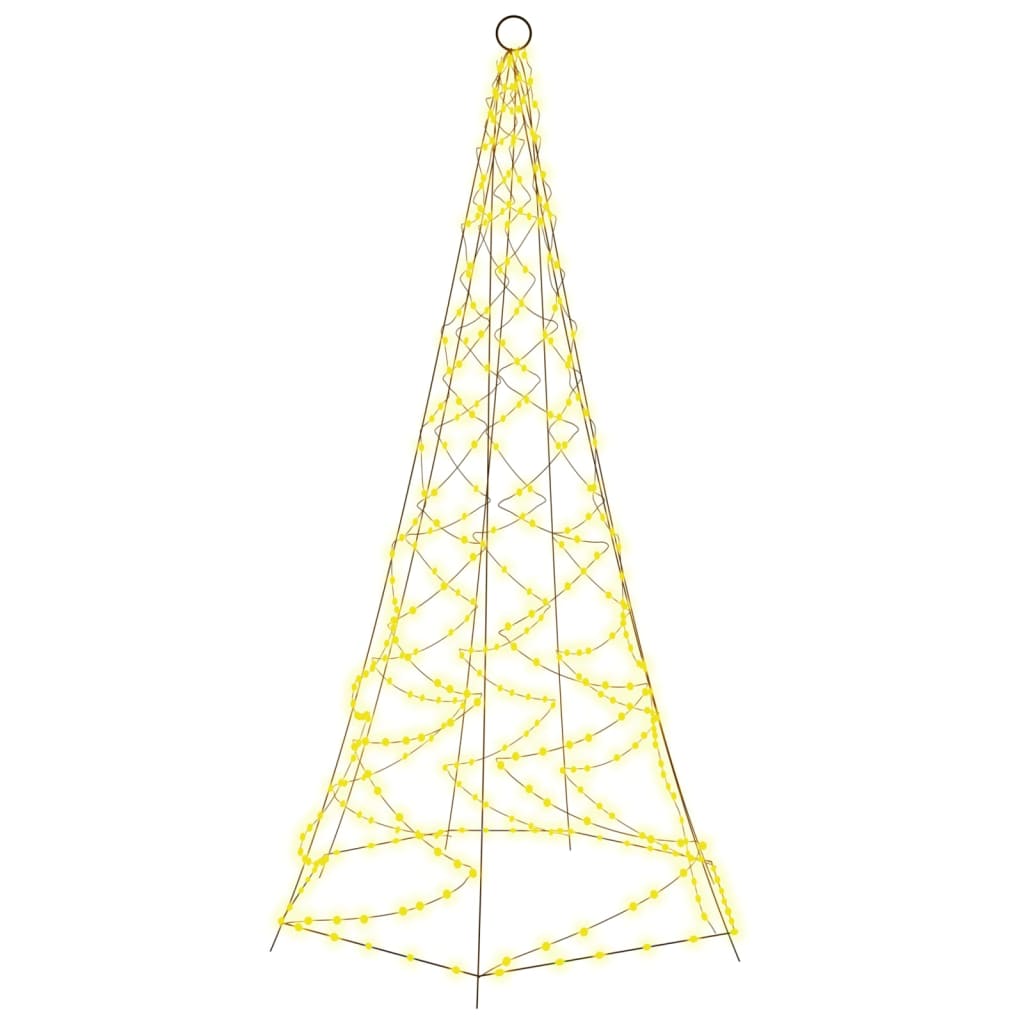 vidaXL Christmas Tree on Flagpole Warm White 200 LEDs 6 ft