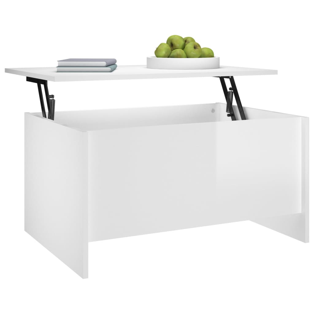 vidaXL Coffee Table High Gloss White 31.5"x21.9"x16.3" Engineered Wood