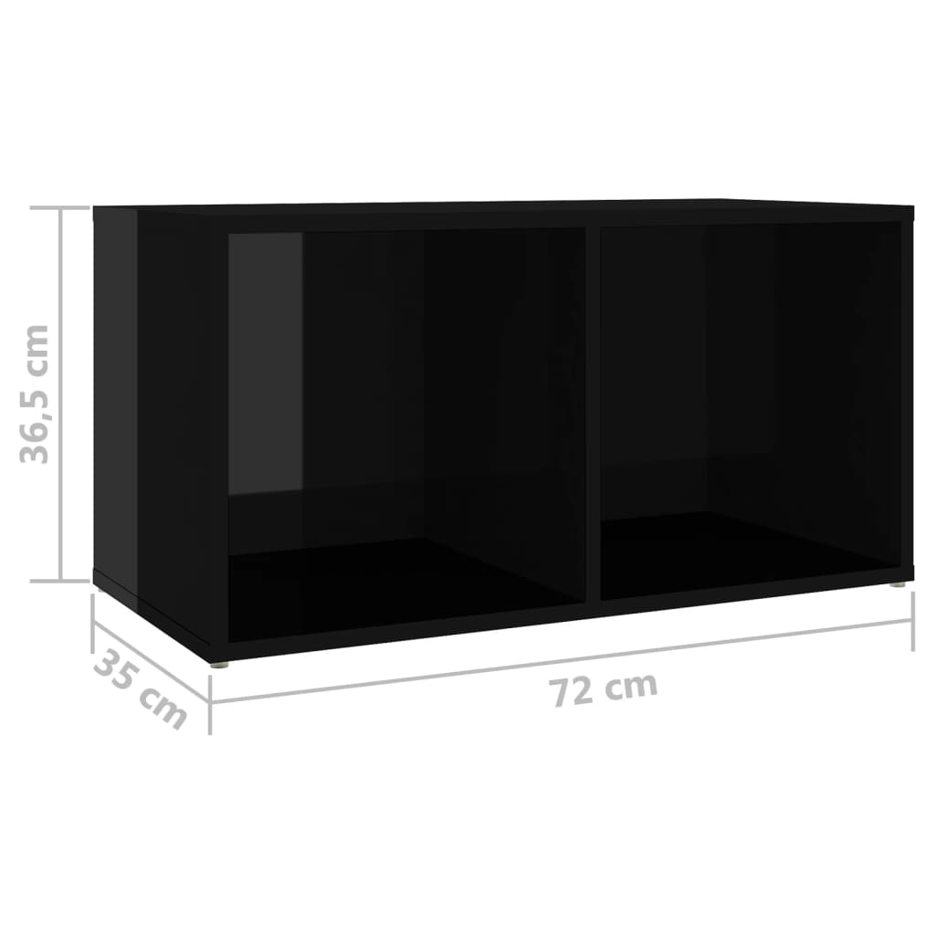 vidaXL TV Cabinets 4 pcs High Gloss Black 28.3"x13.8"x14.4" Chipboard