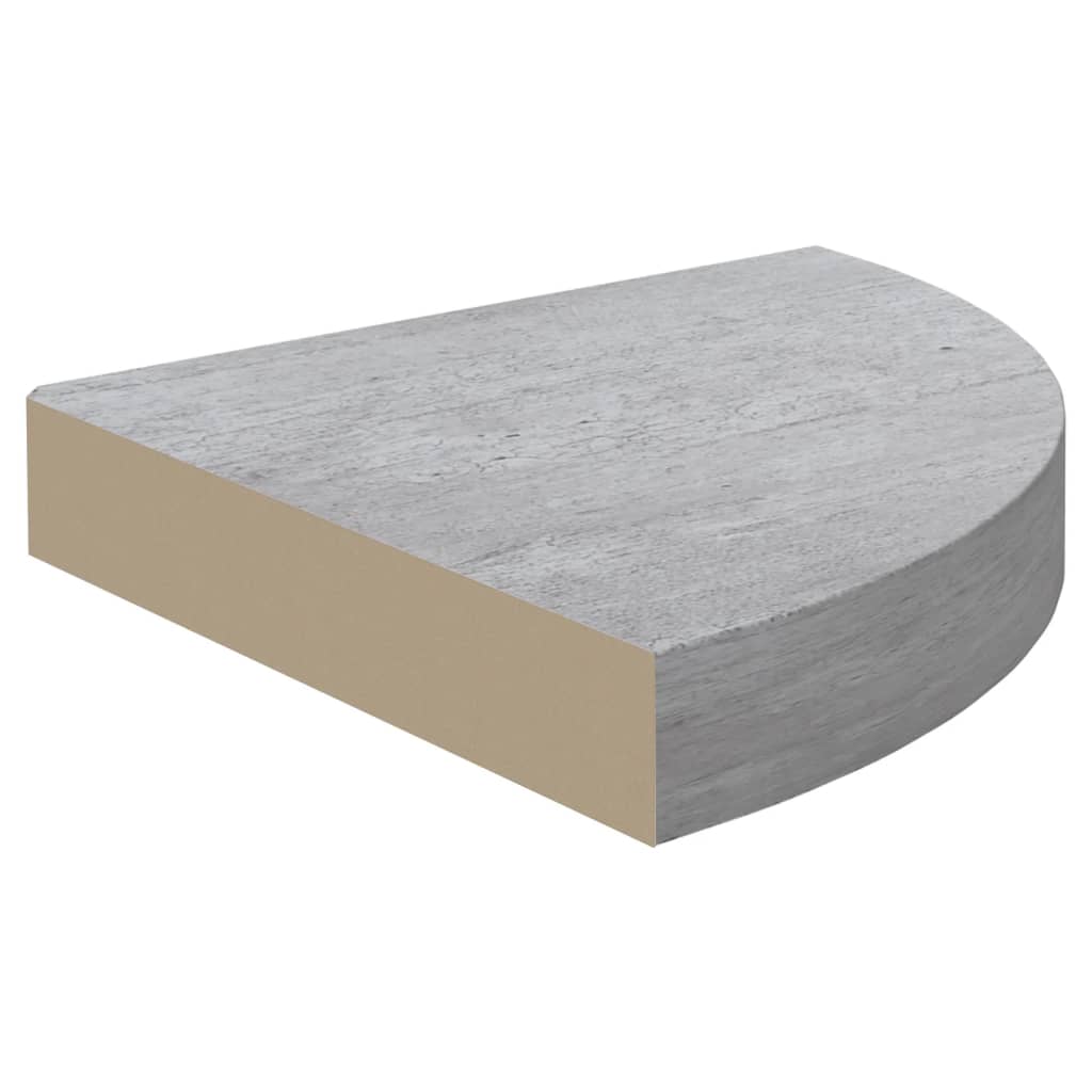 vidaXL Wall Corner Shelf Concrete Gray 9.8"x9.8"x1.4" MDF