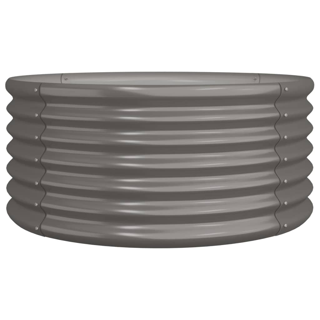 vidaXL Garden Planter Powder-coated Steel 31.5"x31.5"x14.2" Gray