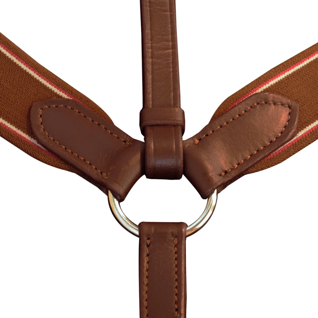 vidaXL Elastic Breastplate Leather Adjustable Brown Pony