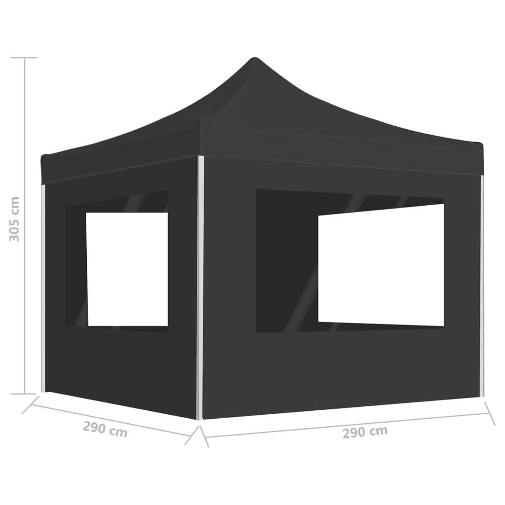 vidaXL Professional Folding Party Tent with Walls Aluminum 9.8'x9.8' Anthracite