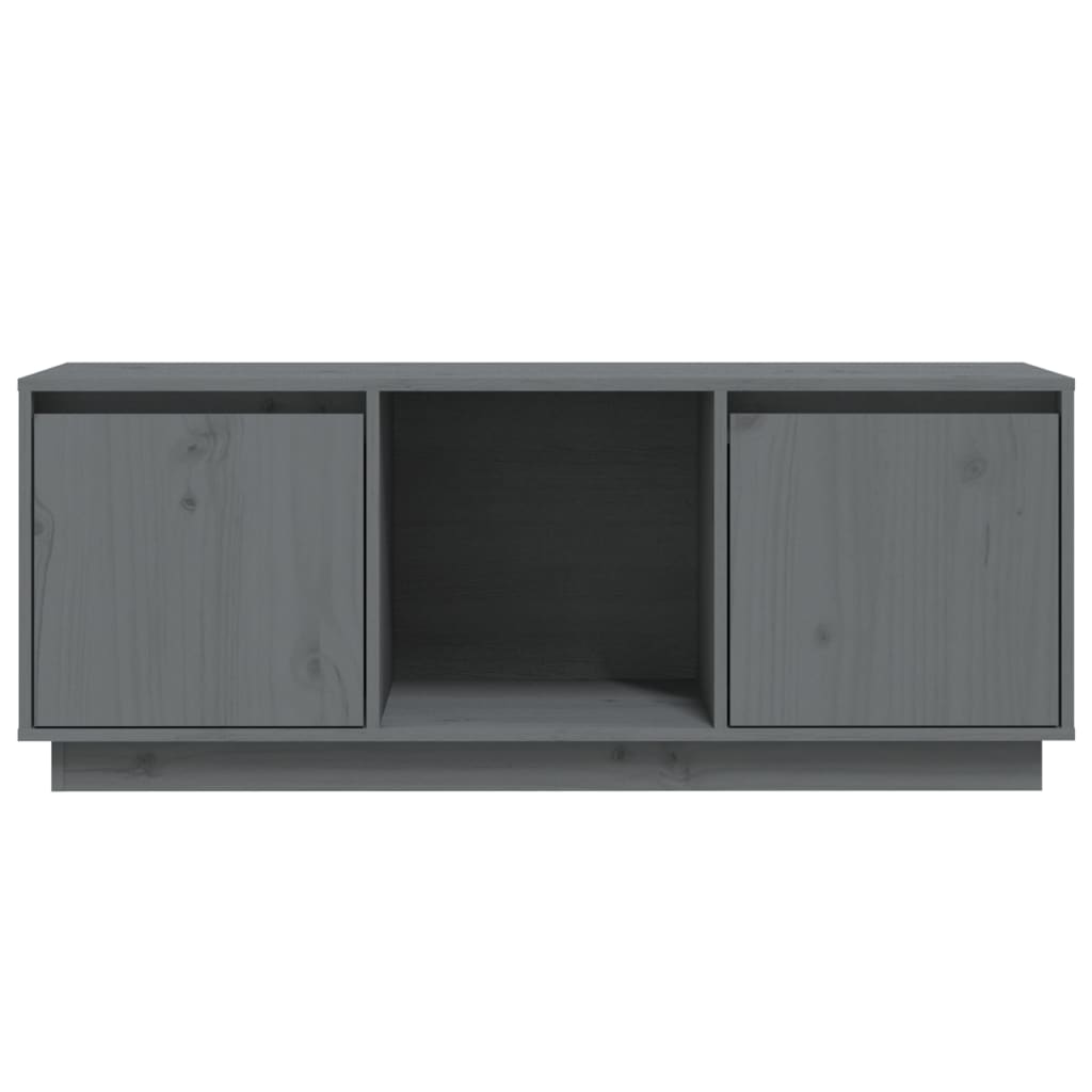 vidaXL TV Stand Gray 43.5"x13.8"x17.3" Solid Wood Pine