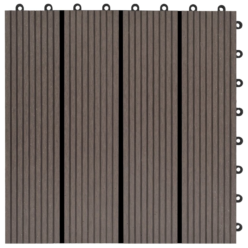 vidaXL 11 pcs Decking Tiles WPC 11.8" x 11.8" 1 sqm Dark Brown