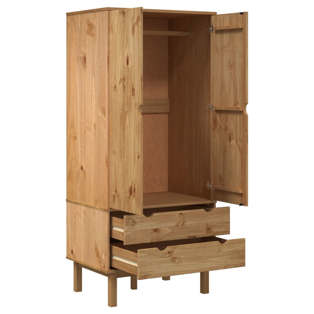 vidaXL Wardrobe OTTA 30.1"x20.9"x67.7" Solid Wood Pine