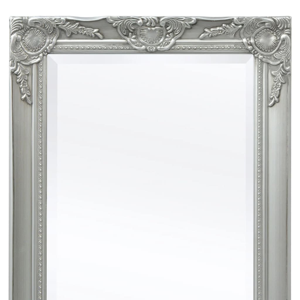 vidaXL Wall Mirror Baroque Style 55.1"x19.7" Silver