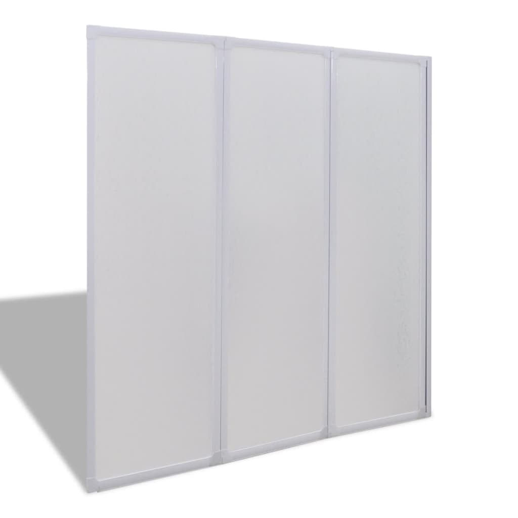 vidaXL Shower Bath Screen Wall 46.1"x47.2" 3 Panels Foldable