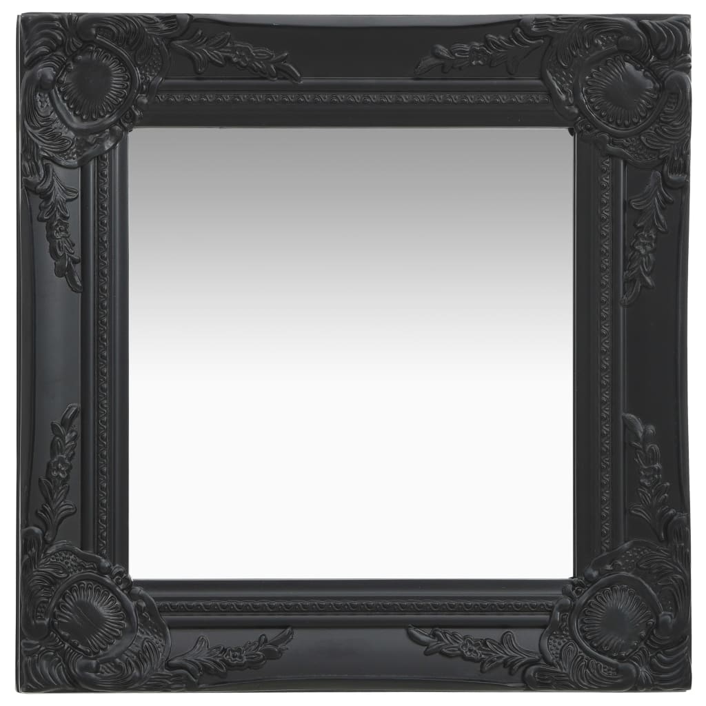 vidaXL Wall Mirror Baroque Style15.7"x15.7" Black