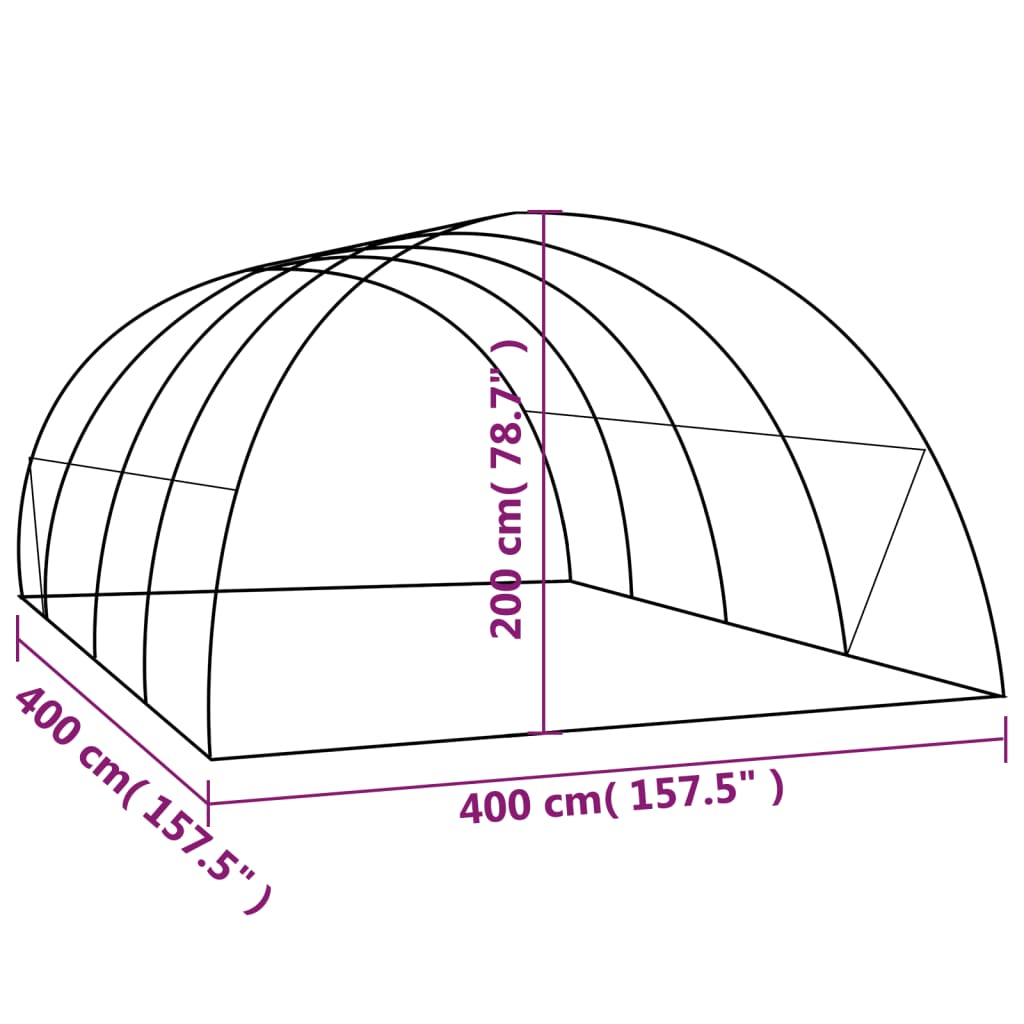 vidaXL Greenhouse 172.2 ft² 13.1'x13.1'x6.6'