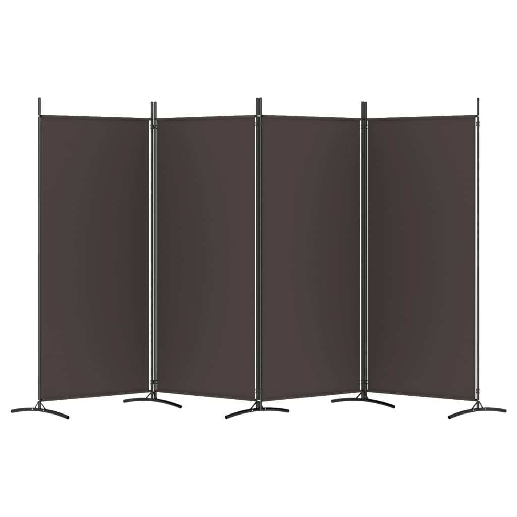 vidaXL 4-Panel Room Divider Brown 136.2"x70.9" Fabric