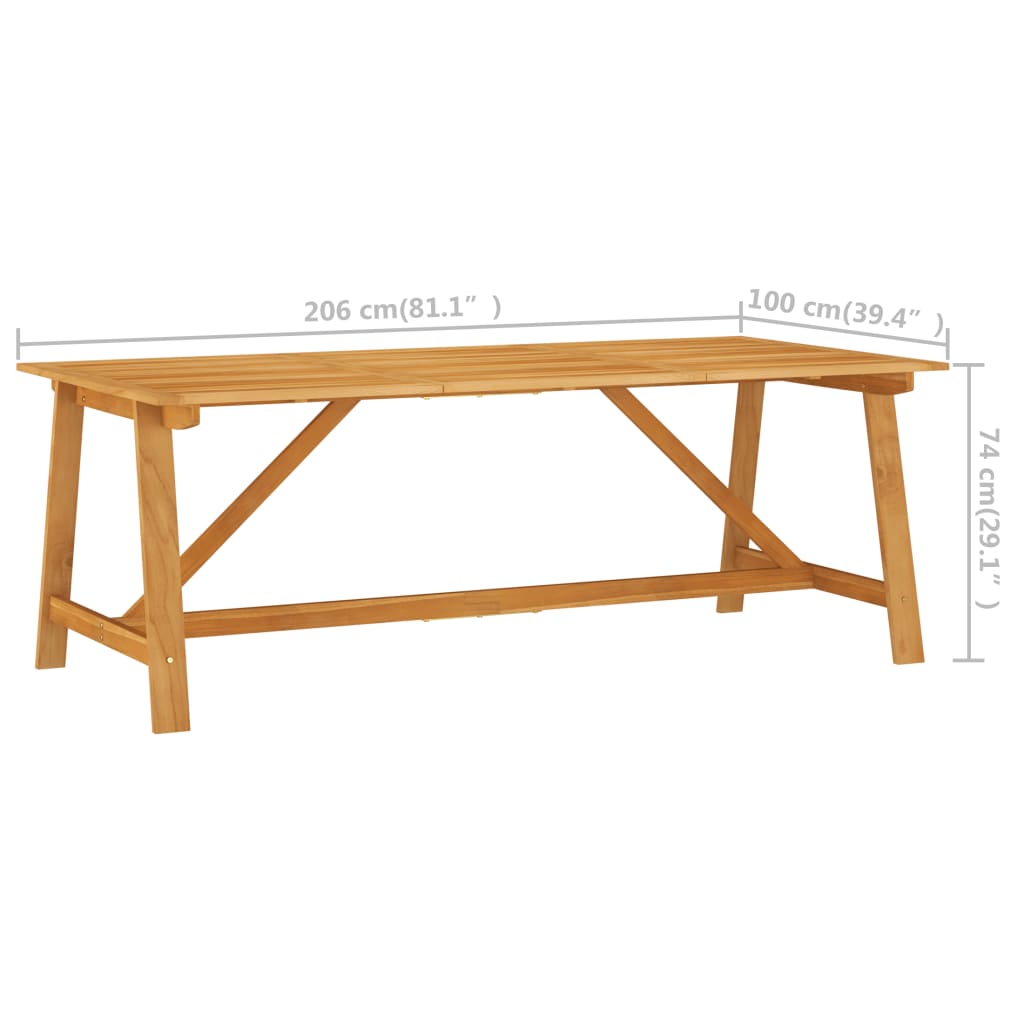 vidaXL Patio Dining Table 81.1"x39.4"x29.1" Solid Acacia Wood