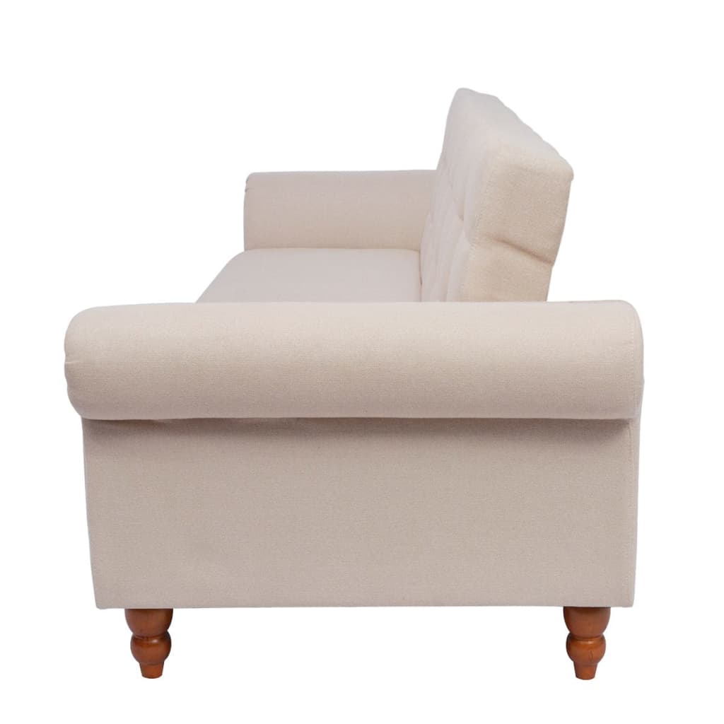 vidaXL Convertible Sofa Bed Fabric Cream