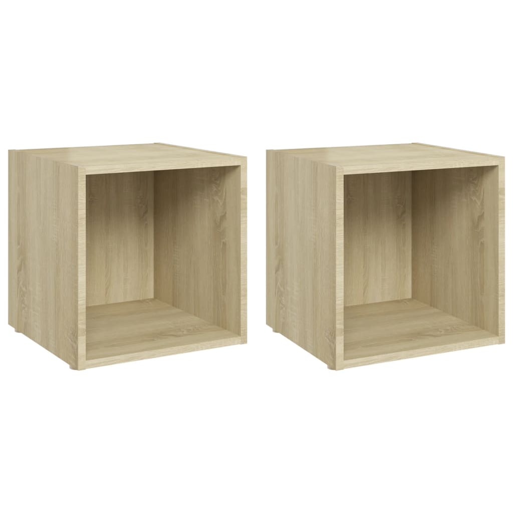 vidaXL TV Cabinets 2 pcs Sonoma Oak 14.6"x13.8"x14.6" Chipboard