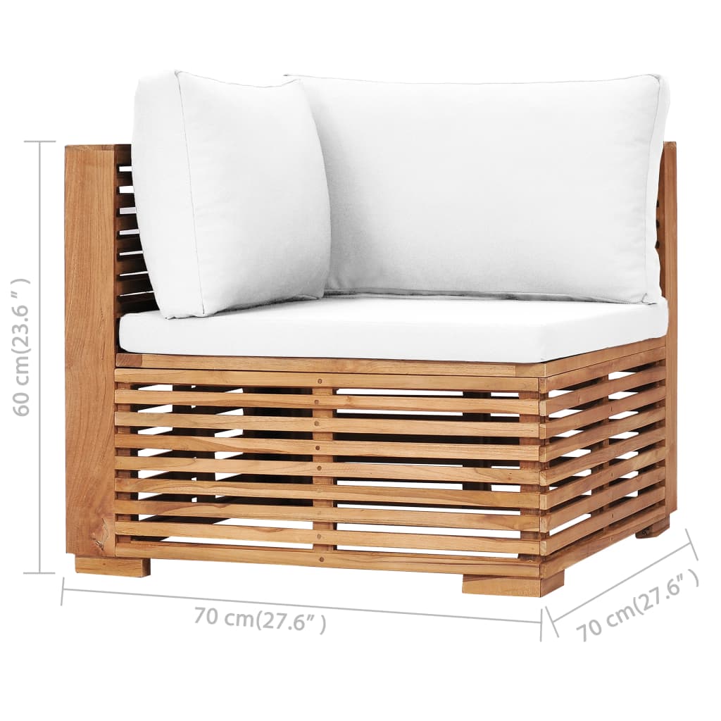 vidaXL Patio 2-Seater Sofa with Cushions Solid Teak Wood