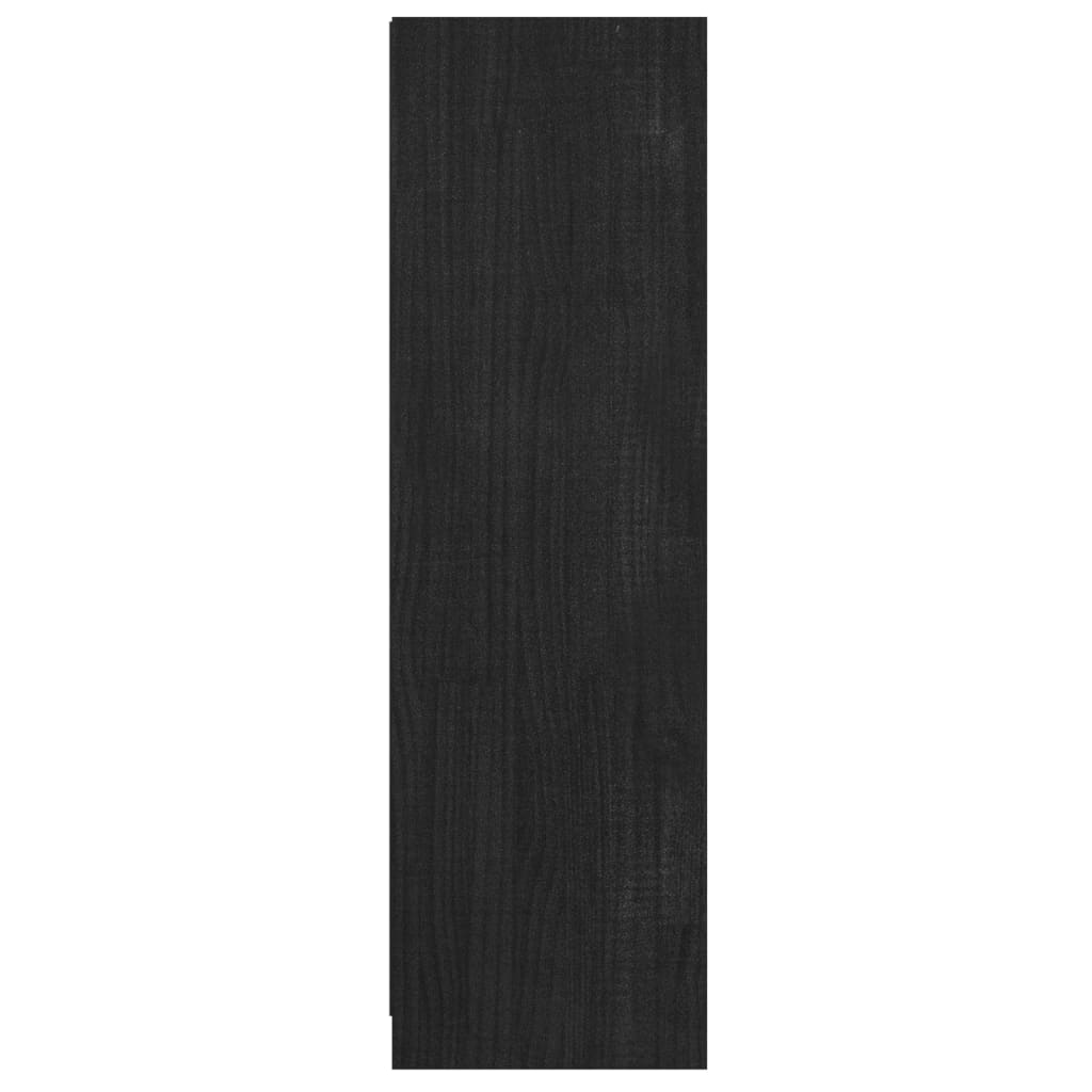 vidaXL Book Cabinet/Room Divider Black 14.2"x13"x43.3" Solid Wood Pine