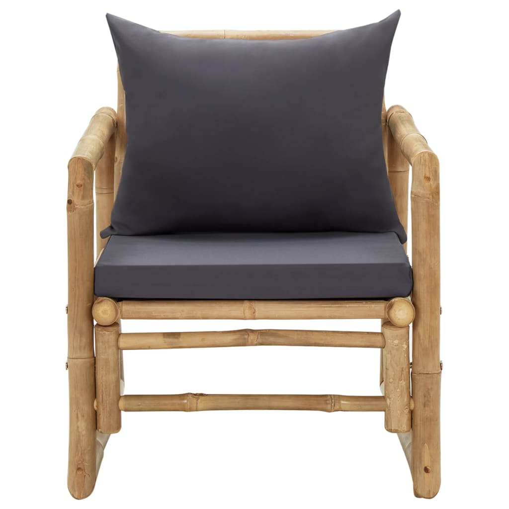 vidaXL Patio Chairs with Cushions 2 pcs Bamboo
