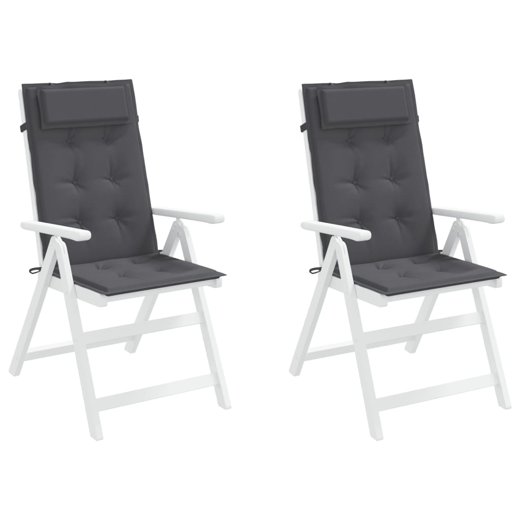 vidaXL Highback Chair Cushions 2 pcs Anthracite Oxford Fabric
