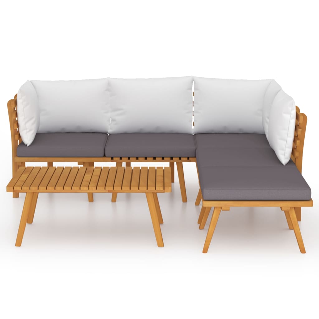 vidaXL 6 Piece Patio Lounge Set with Cushions Solid Acacia Wood