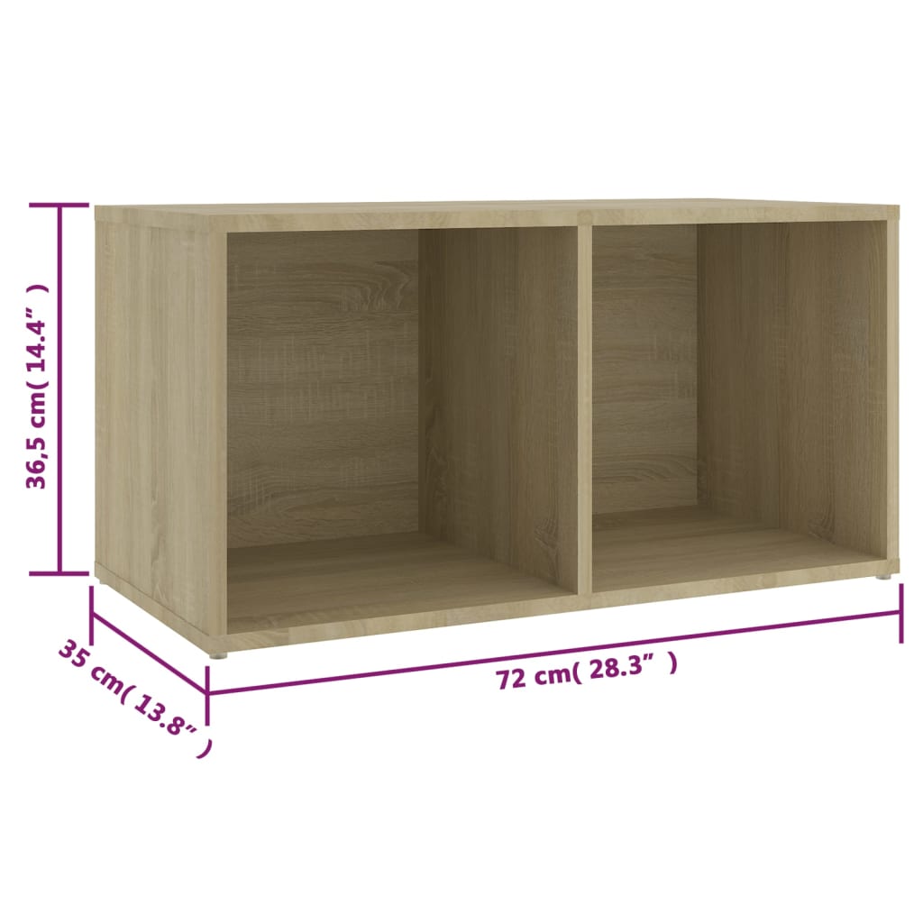 vidaXL TV Cabinets 2 pcs Sonoma Oak 28.3"x13.8"x14.4" Chipboard
