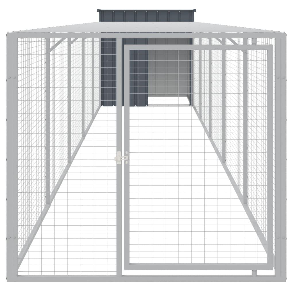 vidaXL Chicken Cage with Run Anthracite 43.3"x239.8"x43.3" Galvanized Steel