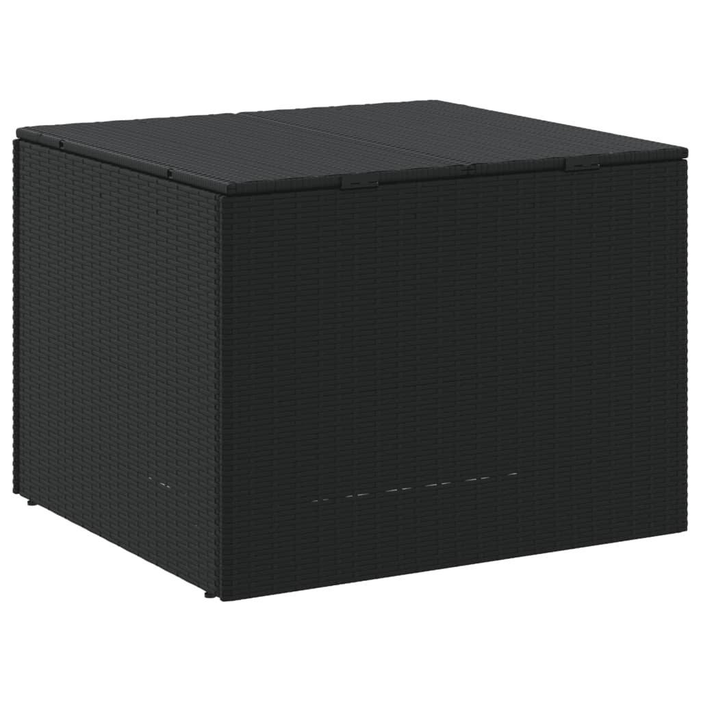 vidaXL Garden Storage Box Black 76.9 Gal Poly Rattan