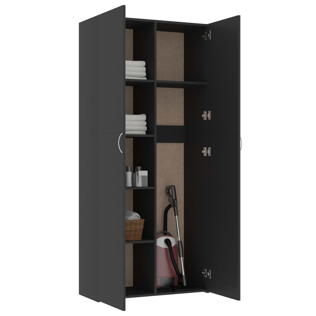 vidaXL Storage Cabinet Gray 31.5"x14"x70.9" Engineered Wood