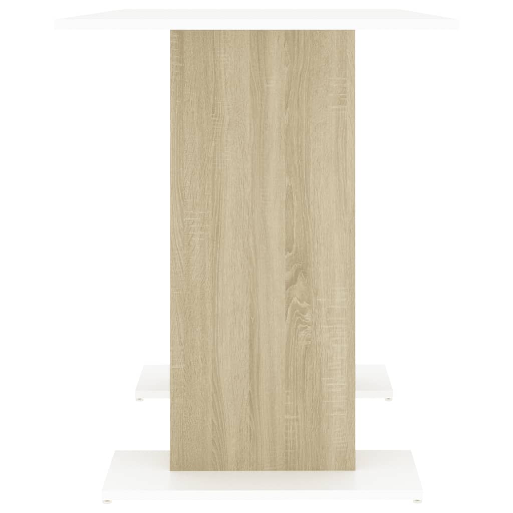 vidaXL Dining Table White and Sonoma Oak 43.3"x23.6"x29.5" Engineered Wood