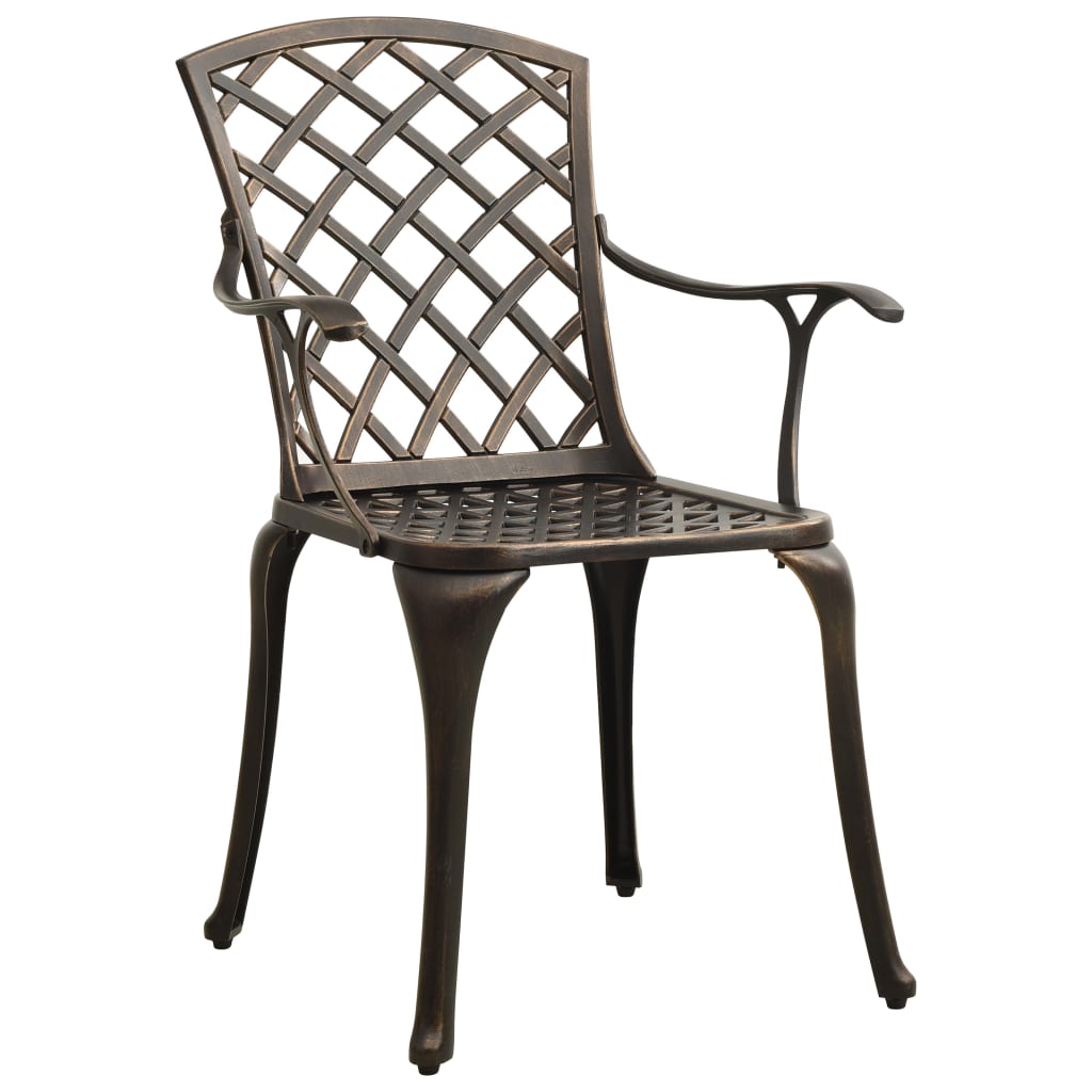 vidaXL 3 Piece Bistro Set Cast Aluminum Bronze