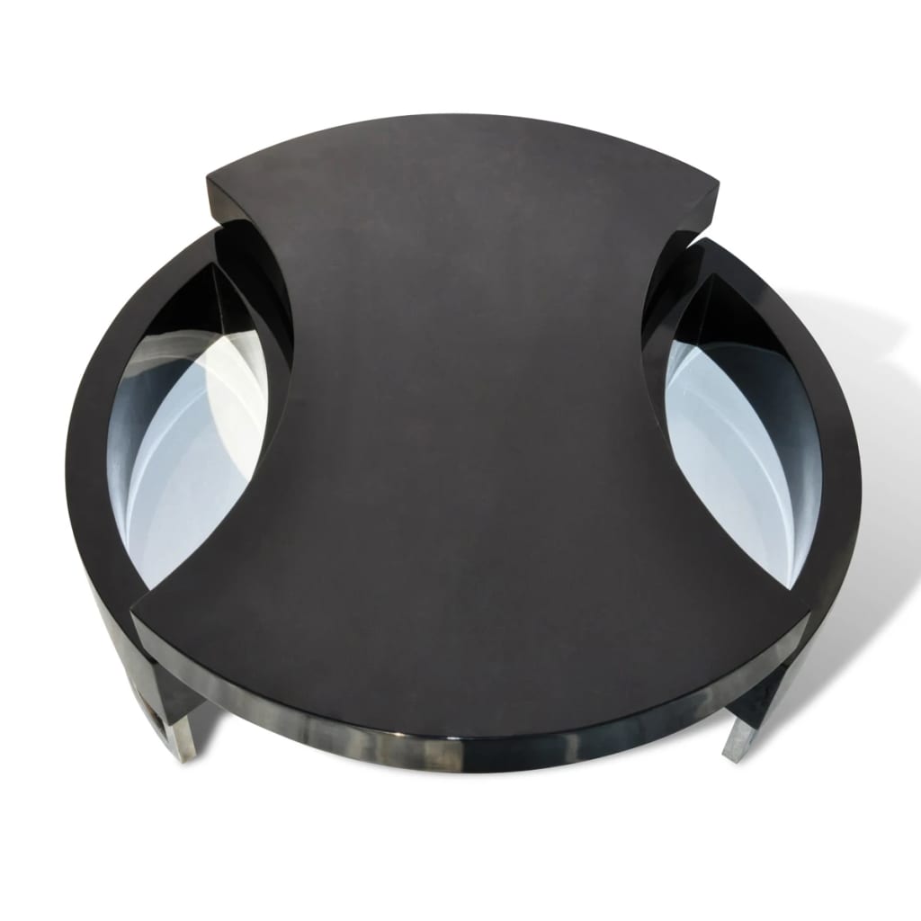 vidaXL Coffee Table Shape-Adjustable High Gloss Black