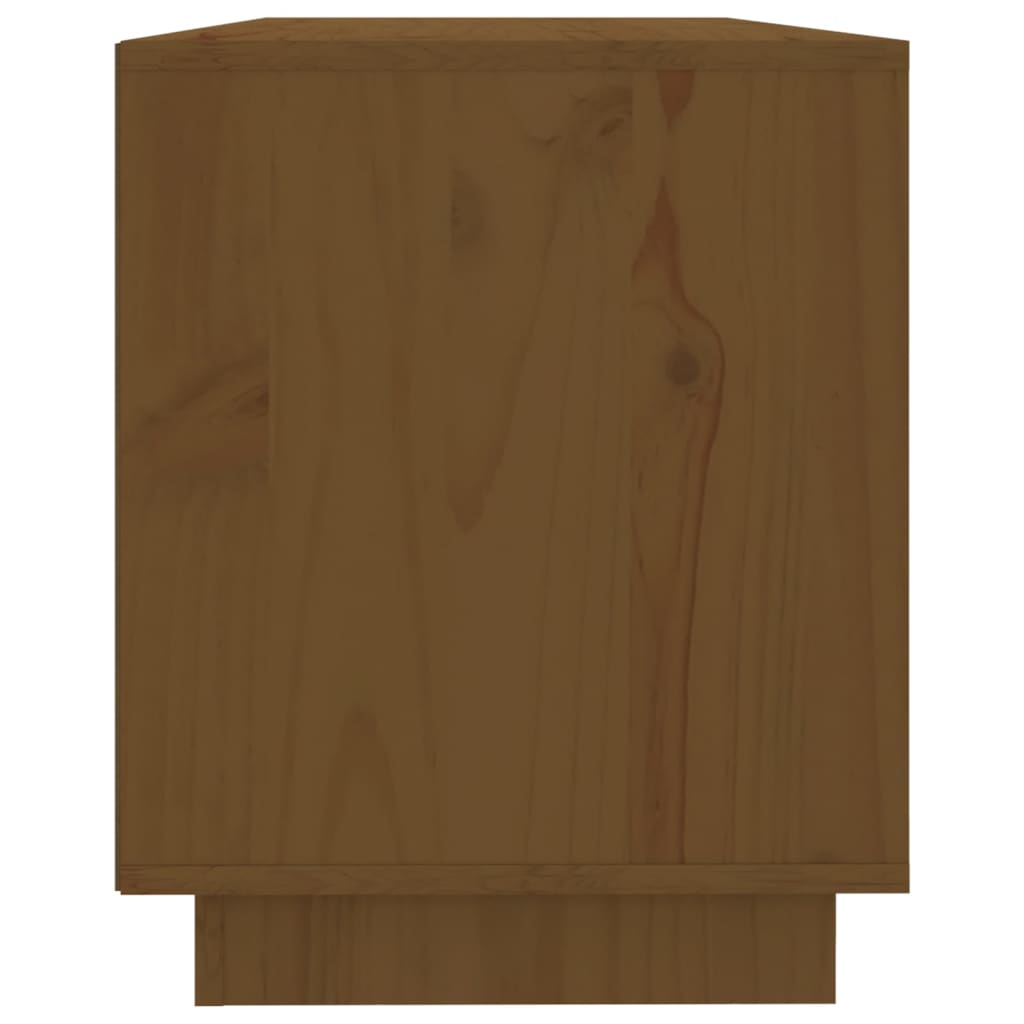 vidaXL TV Stand Honey Brown 43.5"x13.8"x17.3" Solid Wood Pine