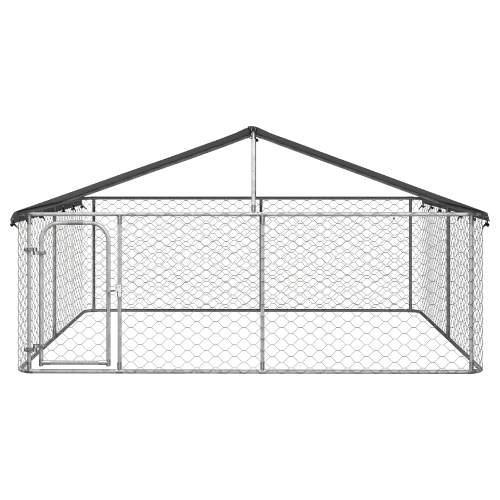 vidaXL Outdoor Dog Kennel with Roof 118.1"x118.1"x59.1"