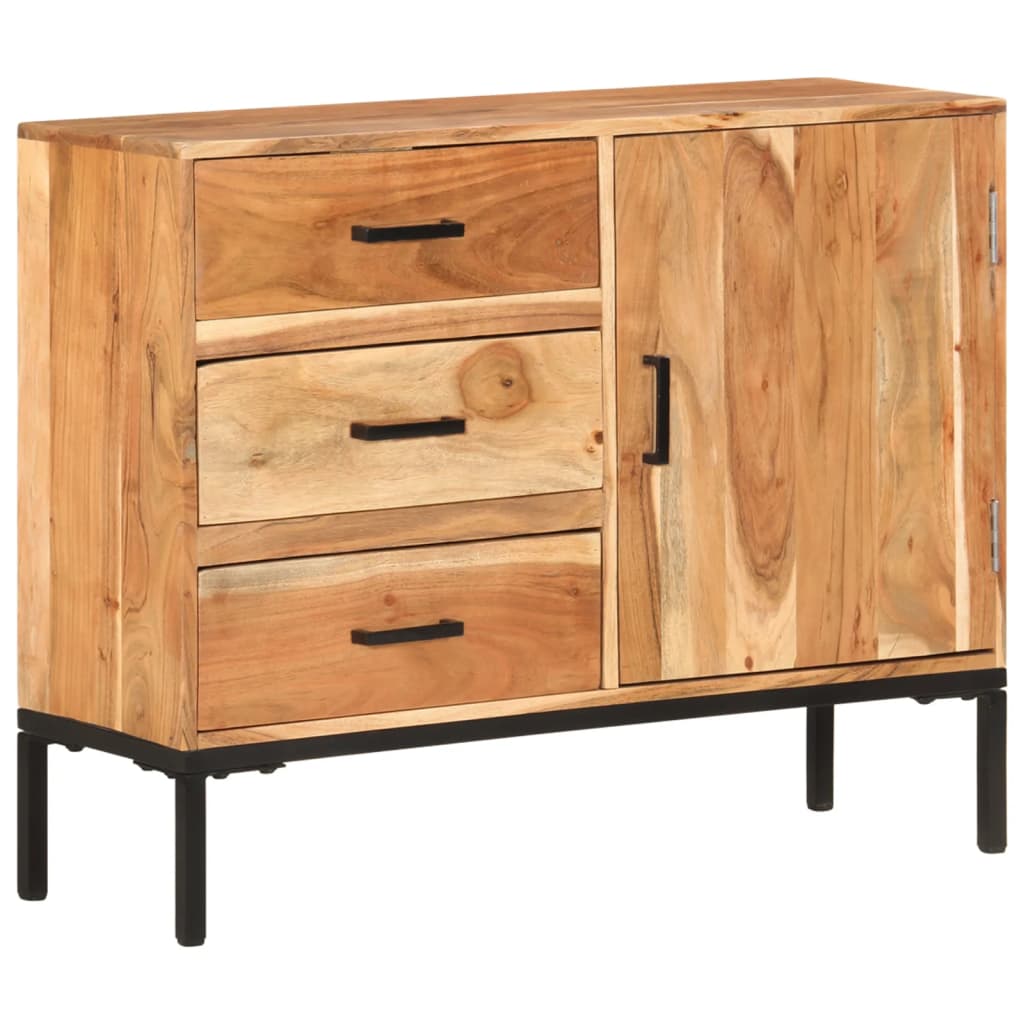 vidaXL Sideboard 34.6"x11.8"x28.7" Solid Acacia Wood