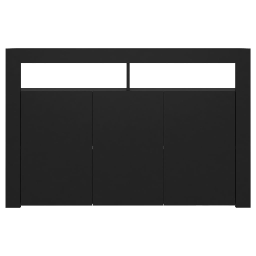 vidaXL Sideboard with LED Lights Black 45.5"x11.8"x29.5"