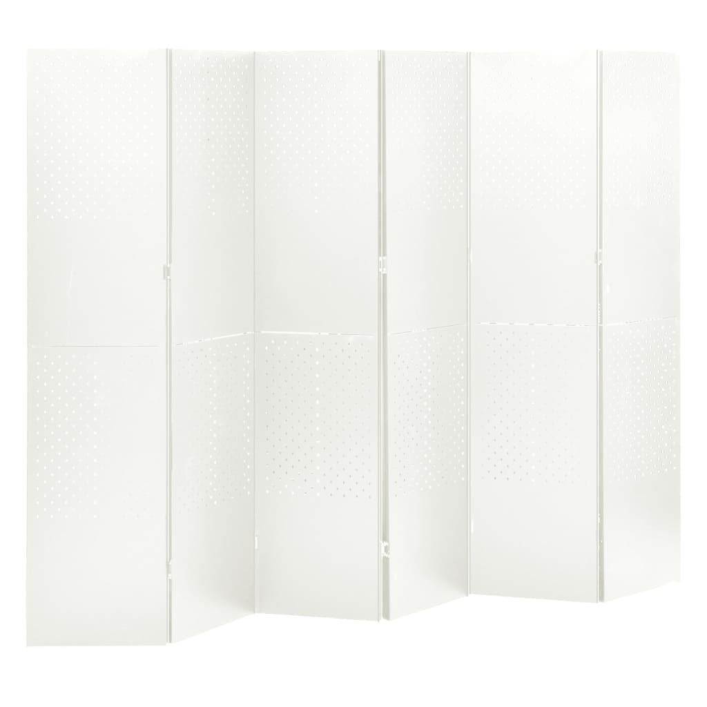 vidaXL 6-Panel Room Dividers 2 pcs White 94.5"x70.9" Steel