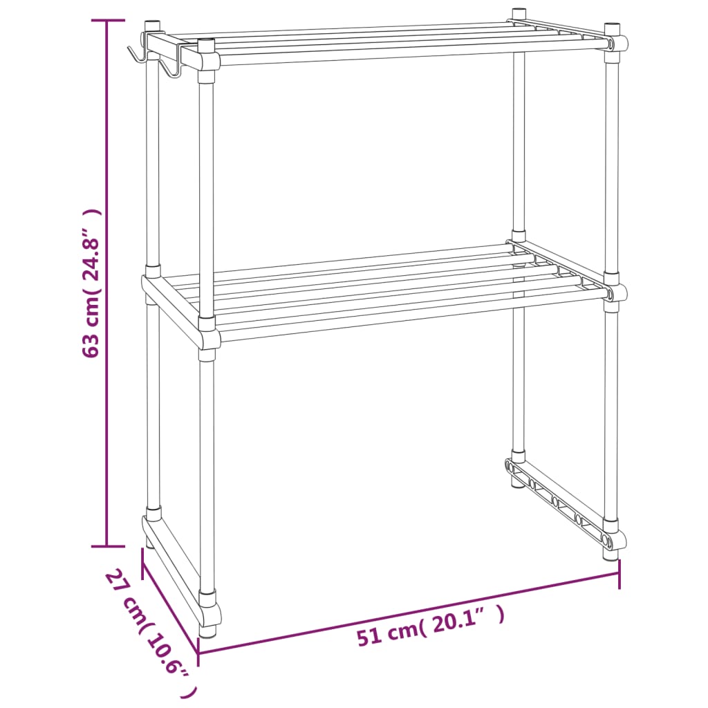 vidaXL Microwave Shelf White 20.1"x10.6"x24.8" Aluminum