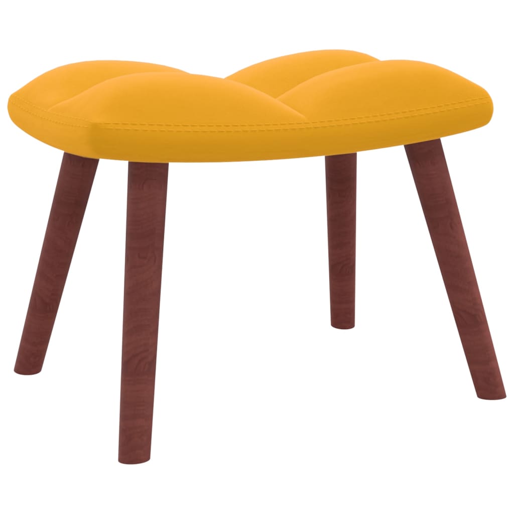 vidaXL Rocking Chair with a Stool Mustard Yellow Velvet