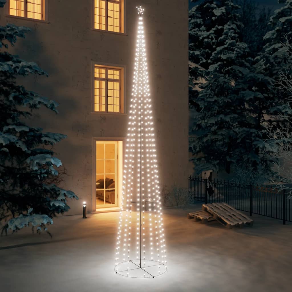vidaXL Christmas Cone Tree Cold White 732 LEDs 5x16 ft
