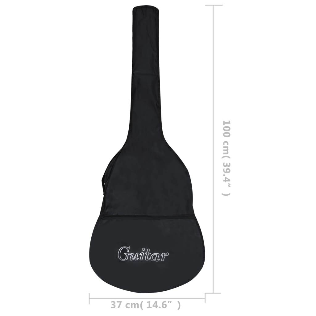 vidaXL Guitar Bag for 4/4 Classical Guitar Black 39.4"x14.6" Fabric