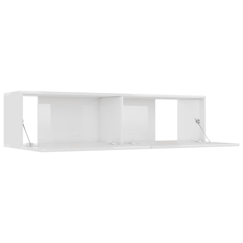 vidaXL TV Stand High Gloss White 47.2"x11.8"x11.8" Engineered Wood