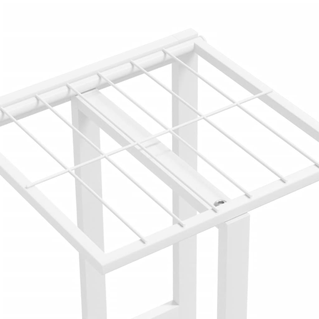 vidaXL 4-Floor Flower Stand 16.9"x8.7"x29.9" White Metal