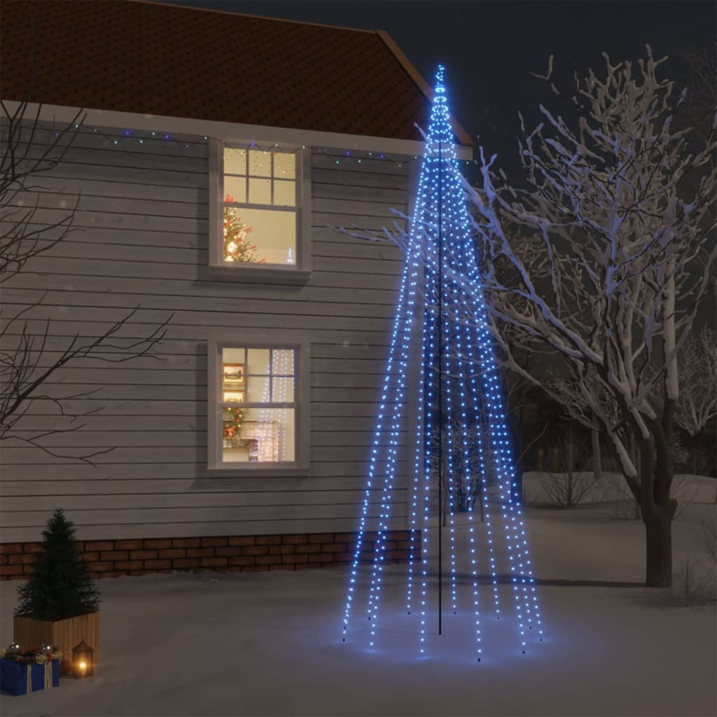 vidaXL Christmas Tree with Spike Blue 732 LEDs 16 ft