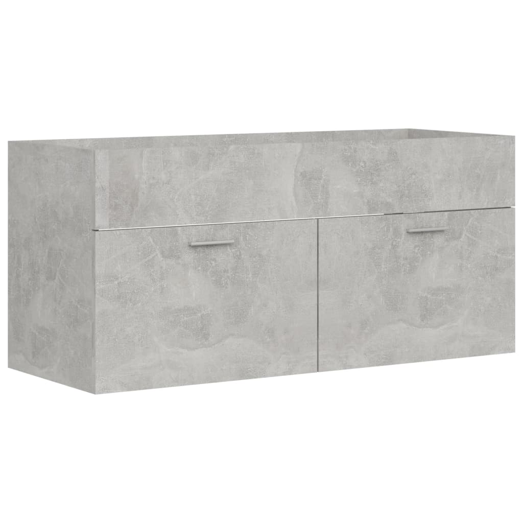 vidaXL 2 Piece Bathroom Furniture Set Concrete Gray Engineered Wood