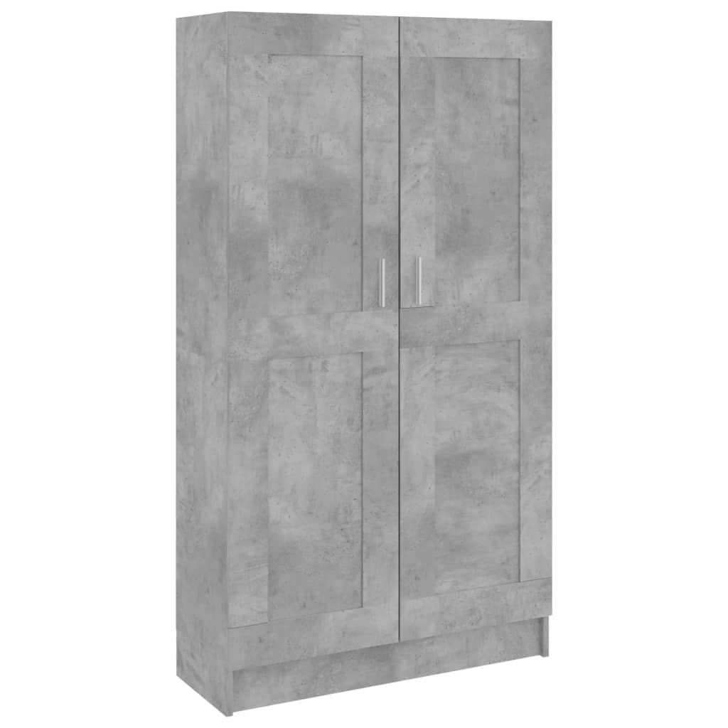 vidaXL Book Cabinet Concrete Gray 32.5"x12"x59.1" Engineered Wood