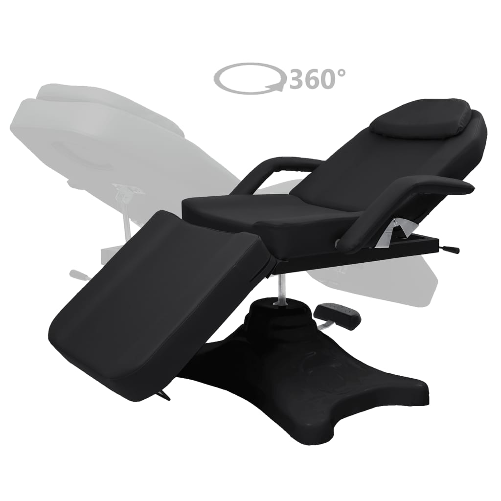 vidaXL Massage Table Black 70.9"x24.4"x(34.1"-46.5")