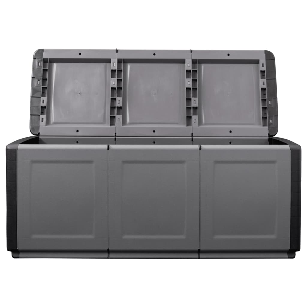 vidaXL Patio Storage Box 54.3"x20.9"x22.4" 87.2 gal Dark Gray and Black