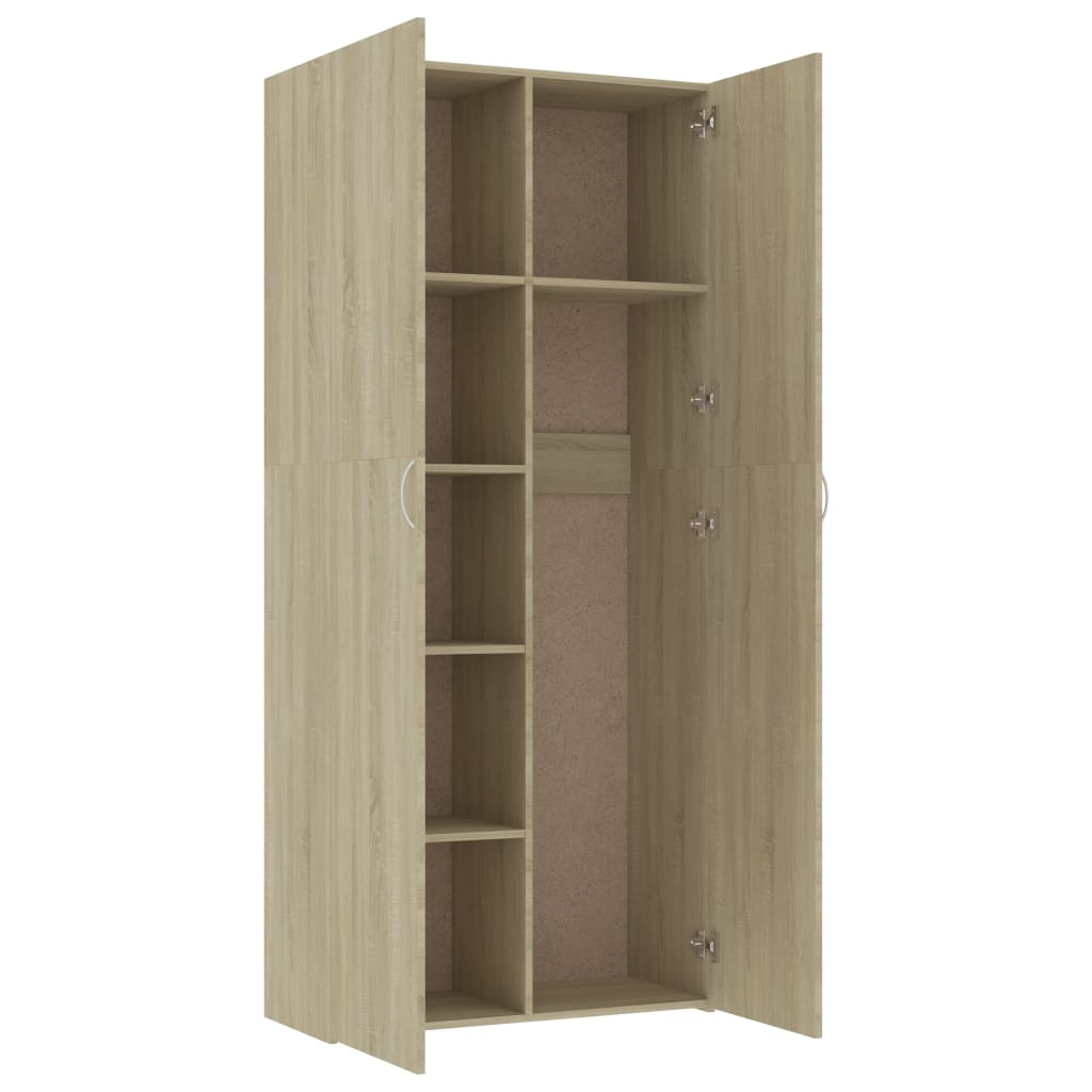 vidaXL Storage Cabinet Sonoma Oak 31.5"x14"x70.9" Engineered Wood
