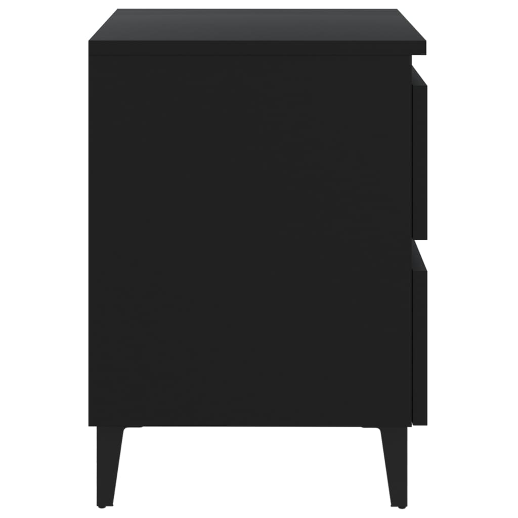 vidaXL Bed Cabinets 2 pcs Black 15.7"x13.8"x19.7" Engineered Wood